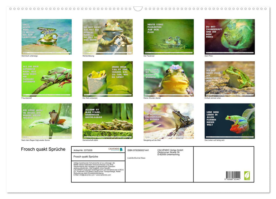 Frosch quakt Sprüche (CALVENDO Wandkalender 2027)