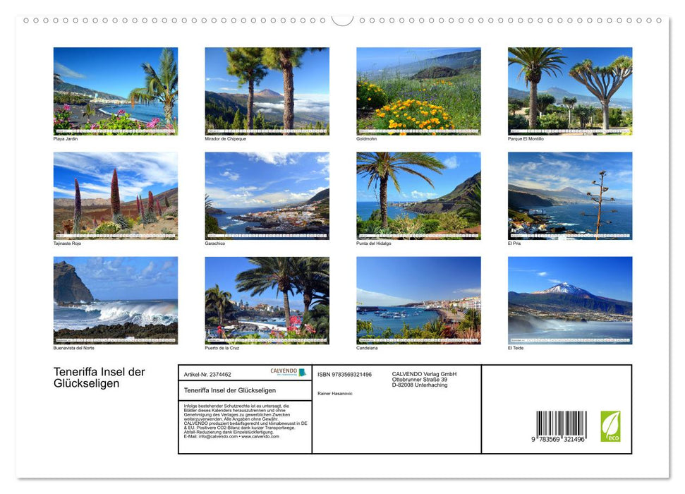 Teneriffa Insel der Glückseligen (CALVENDO Premium Wandkalender 2027)
