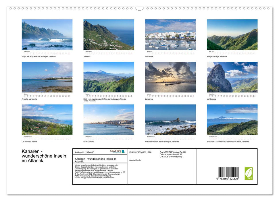 Kanaren - wunderschöne Inseln im Atlantik (CALVENDO Premium Wandkalender 2027)