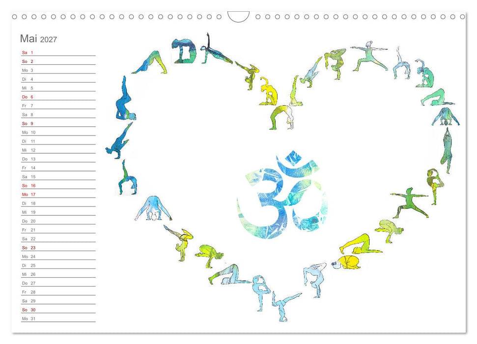 Dein erfülltes Jahr mit Yoga - Yogasymbole in Verschmelzung mit Kunst (CALVENDO Wandkalender 2027)