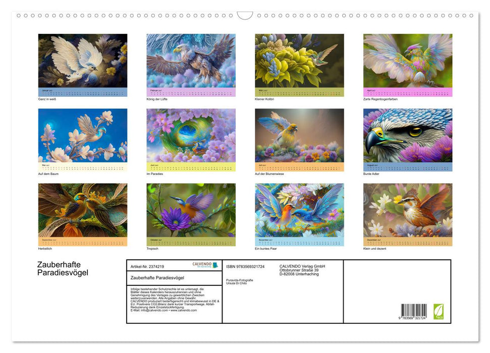 Zauberhafte Paradiesvögel (CALVENDO Wandkalender 2027)