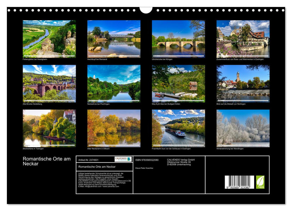 Romantische Orte am Neckar (CALVENDO Wandkalender 2027)