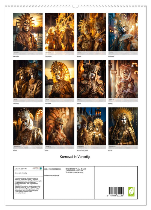 Karneval in Venedig (CALVENDO Premium Wandkalender 2027)