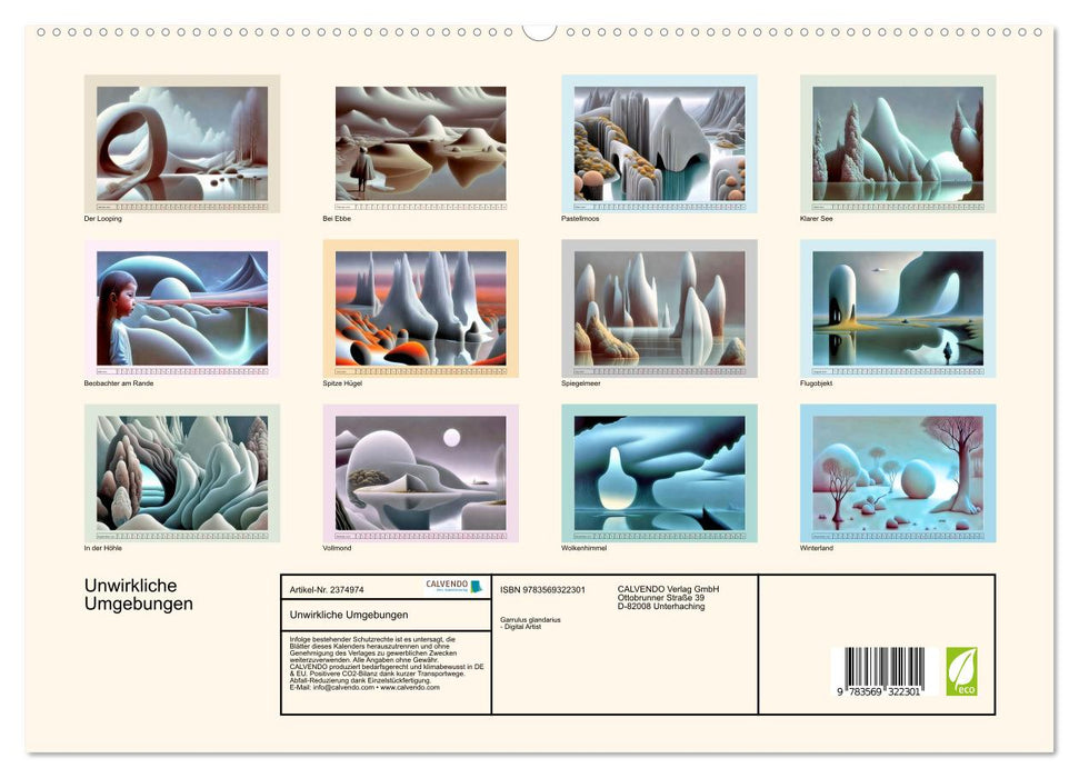 Unwirkliche Umgebungen (CALVENDO Premium Wandkalender 2027)