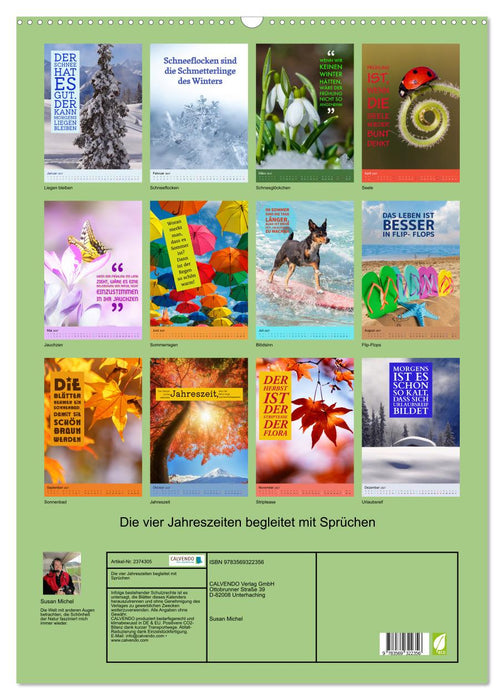 Die vier Jahreszeiten begleitet mit Sprüchen (CALVENDO Wandkalender 2027)