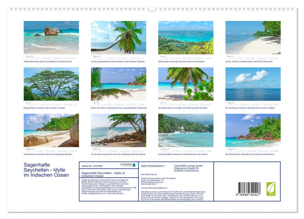 Sagenhafte Seychellen - Idylle im Indischen Ozean (CALVENDO Premium Wandkalender 2027)