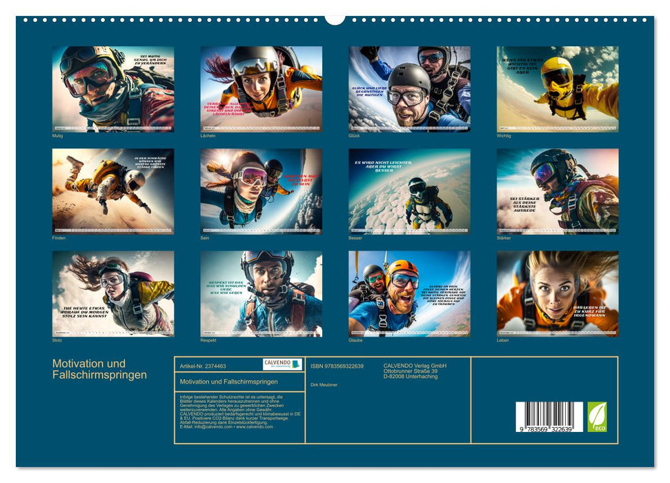 Motivation und Fallschirmspringen (CALVENDO Premium Wandkalender 2027)