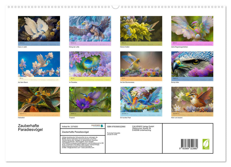 Zauberhafte Paradiesvögel (CALVENDO Premium Wandkalender 2027)
