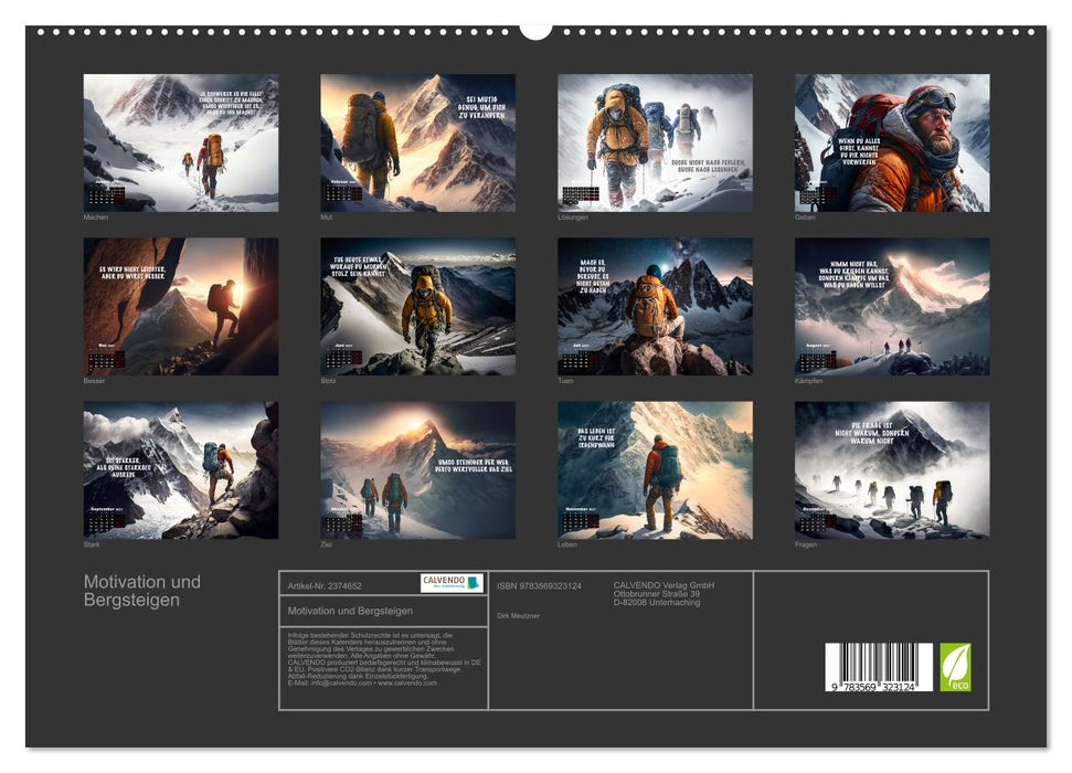 Motivation und Bergsteigen (CALVENDO Premium Wandkalender 2027)