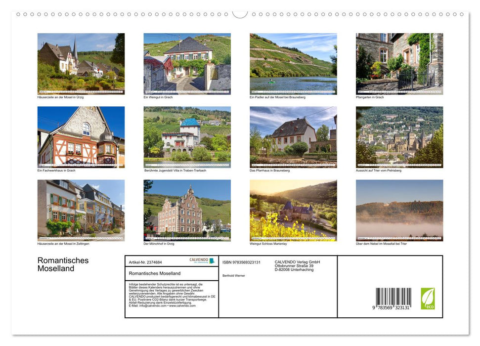 Romantisches Moselland (CALVENDO Premium Wandkalender 2027)