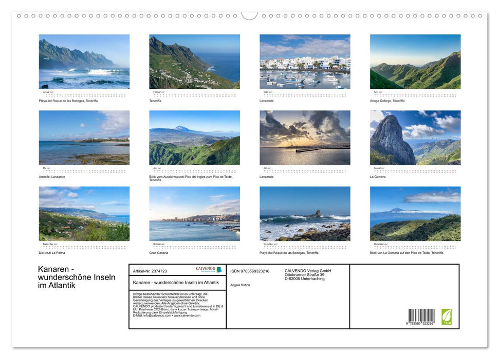 Kanaren - wunderschöne Inseln im Atlantik (CALVENDO Wandkalender 2027)