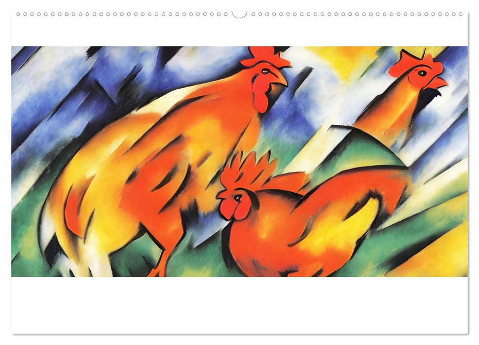 Bauernhoftiere, expressionistisch bunt (CALVENDO Premium Wandkalender 2027)