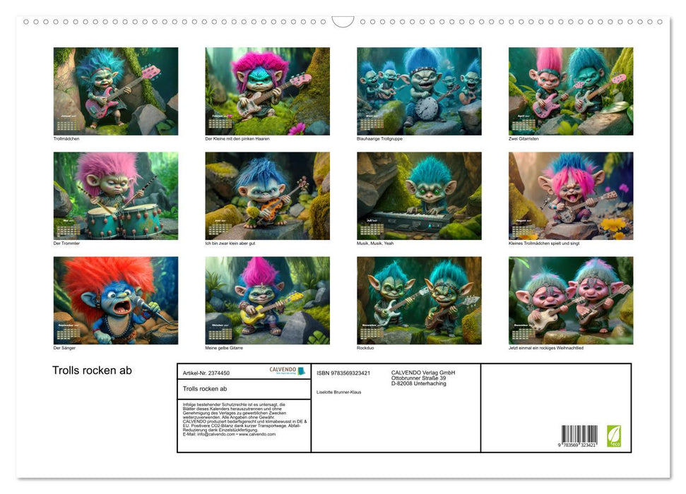 Trolls rocken ab (CALVENDO Wandkalender 2027)