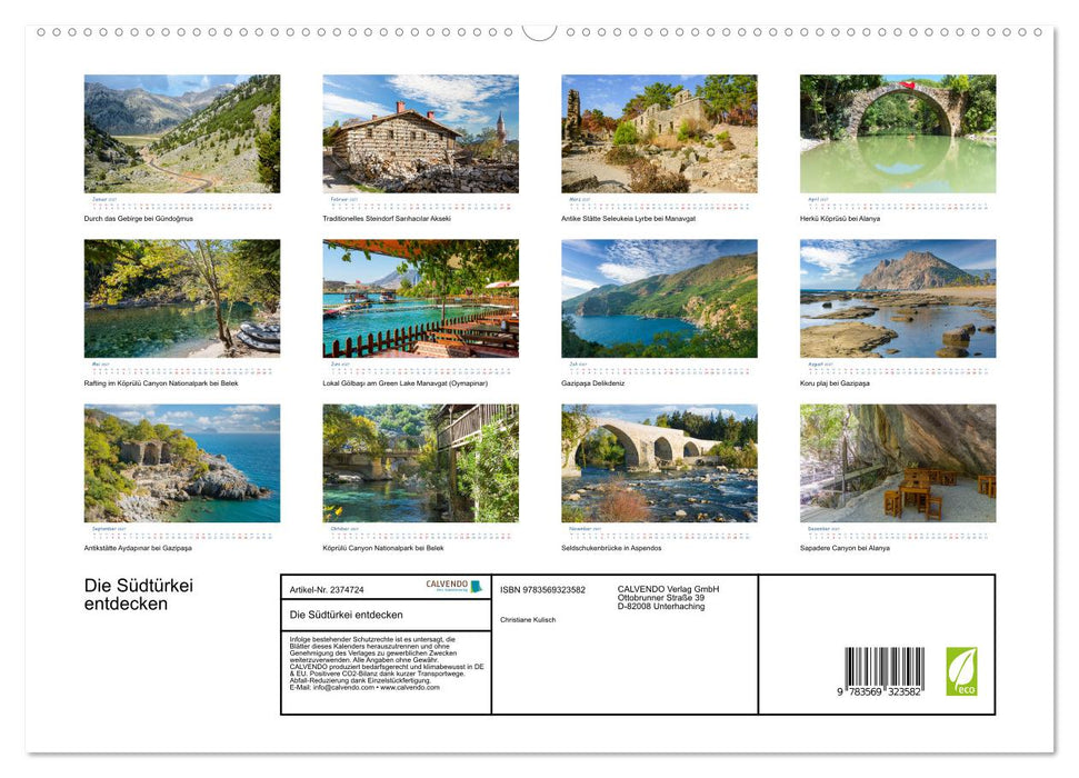 Die Südtürkei entdecken (CALVENDO Premium Wandkalender 2027)