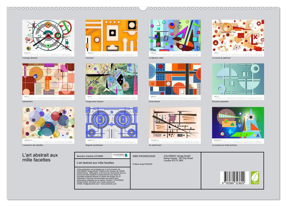 L'art abstrait aux mille facettes (CALVENDO Calendrier supérieur 2027)