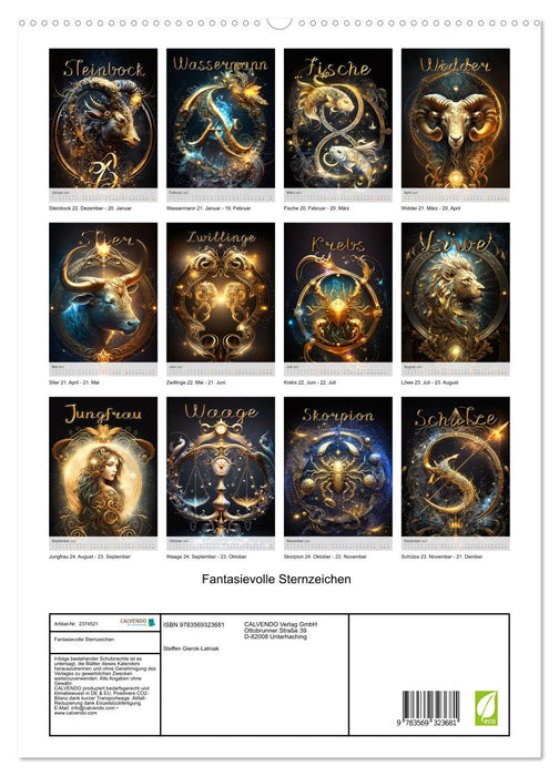 Fantasievolle Sternzeichen (CALVENDO Premium Wandkalender 2027)