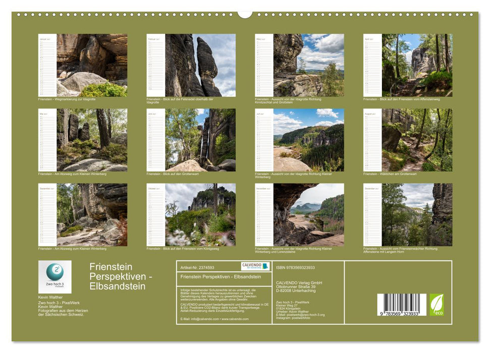 Frienstein Perspektiven - Elbsandstein (CALVENDO Premium Wandkalender 2027)