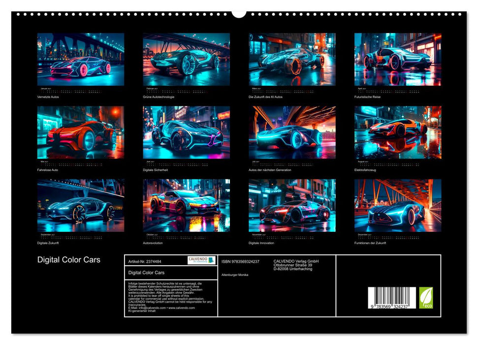 Digital Color Cars (CALVENDO Premium Wandkalender 2027)
