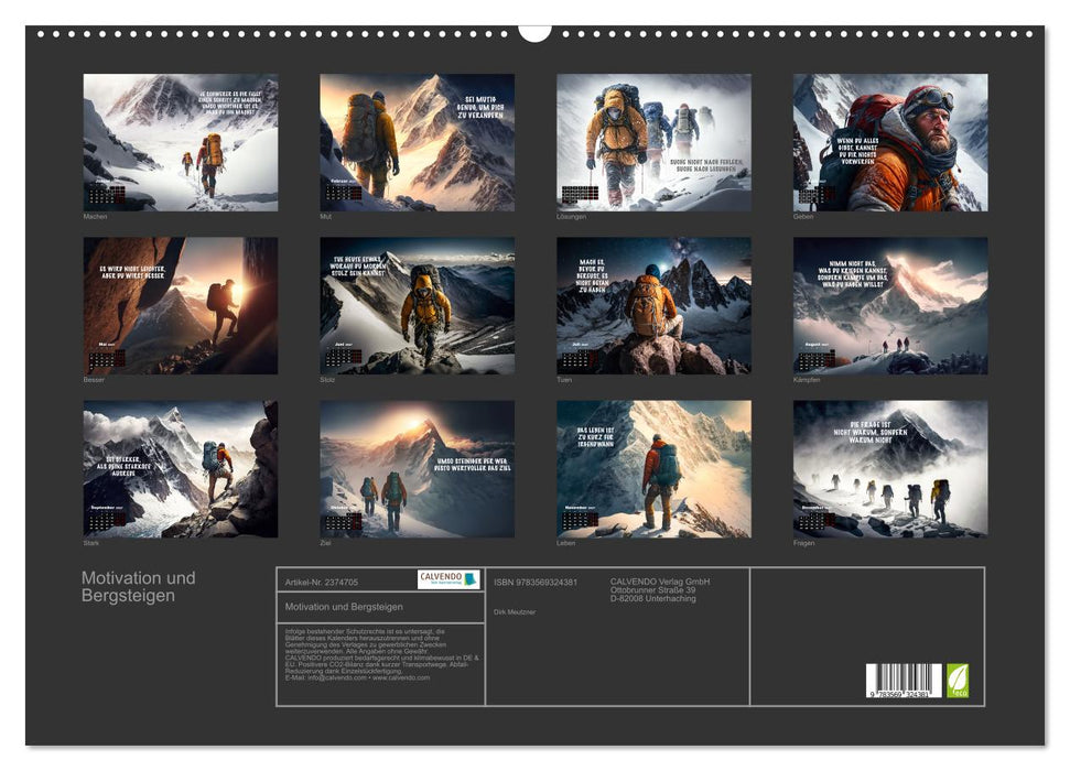 Motivation und Bergsteigen (CALVENDO Wandkalender 2027)