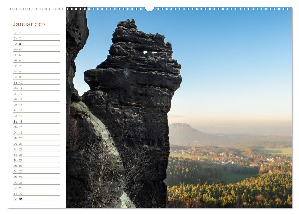Dorfperspektiven - Elbsandstein (CALVENDO Premium Wandkalender 2027)