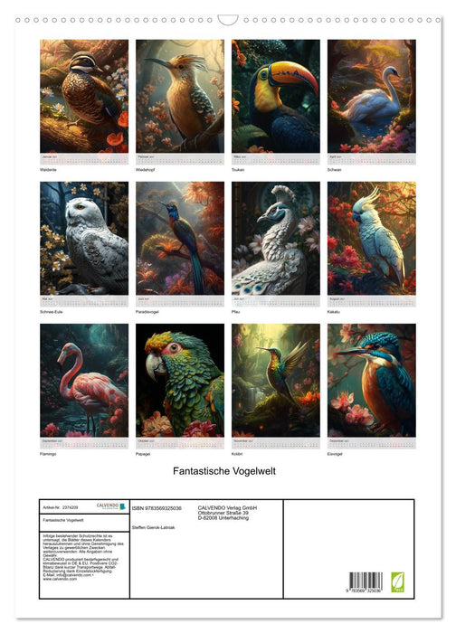Fantastische Vogelwelt (CALVENDO Wandkalender 2027)