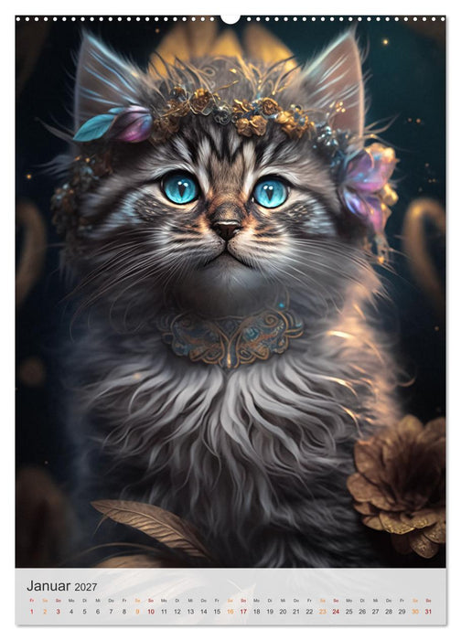 Boho Katzenbabys (CALVENDO Premium Wandkalender 2027)