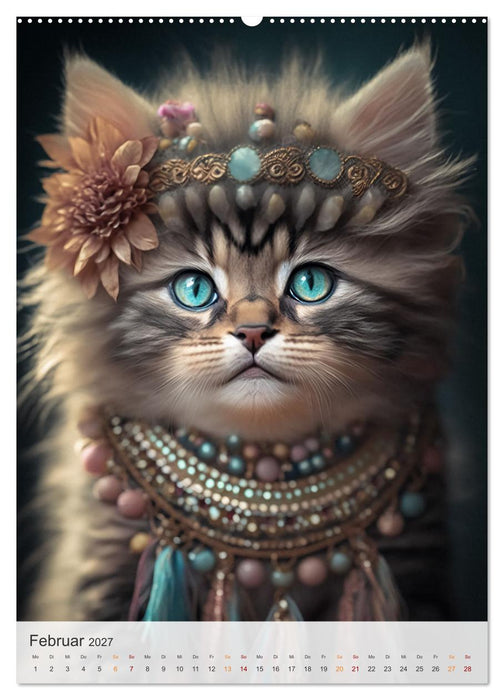 Boho Katzenbabys (CALVENDO Premium Wandkalender 2027)