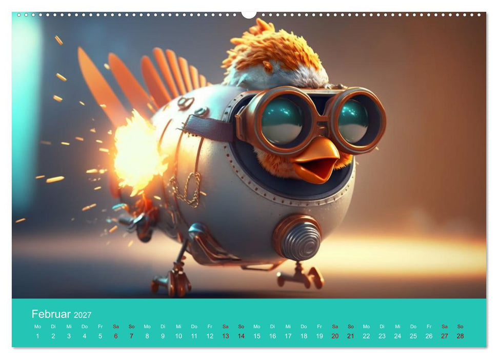 Hühner im Rampenlicht Ein Kalender voller tierischer Fotostars (CALVENDO Premium Wandkalender 2027)