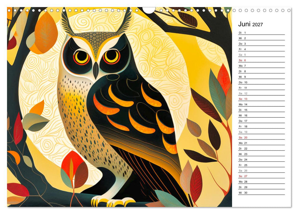 Waldtiere, bunt und naiv (CALVENDO Wandkalender 2027)