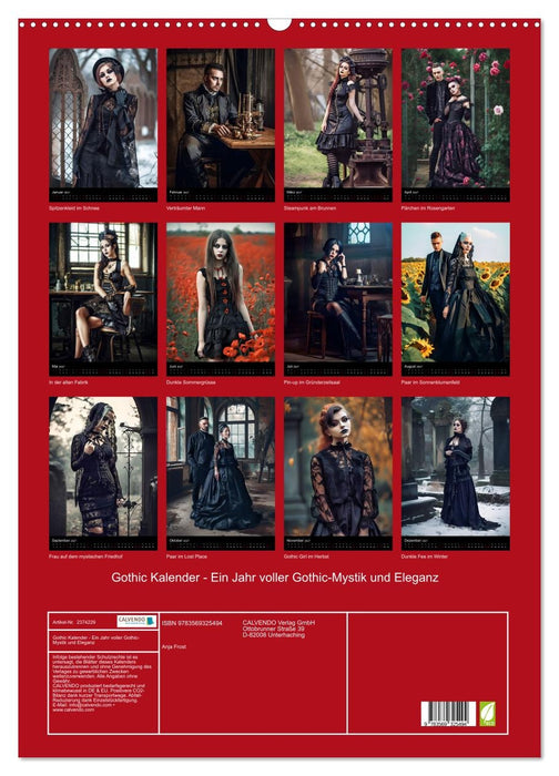 Gothic Kalender - Ein Jahr voller Gothic-Mystik und Eleganz (CALVENDO Wandkalender 2027)