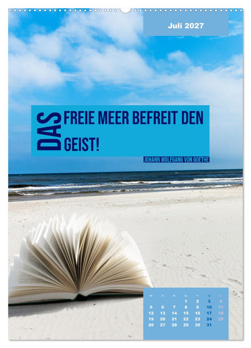 Verrückt nach MEER - Wellen - Strand - Zitate (CALVENDO Premium Wandkalender 2027)