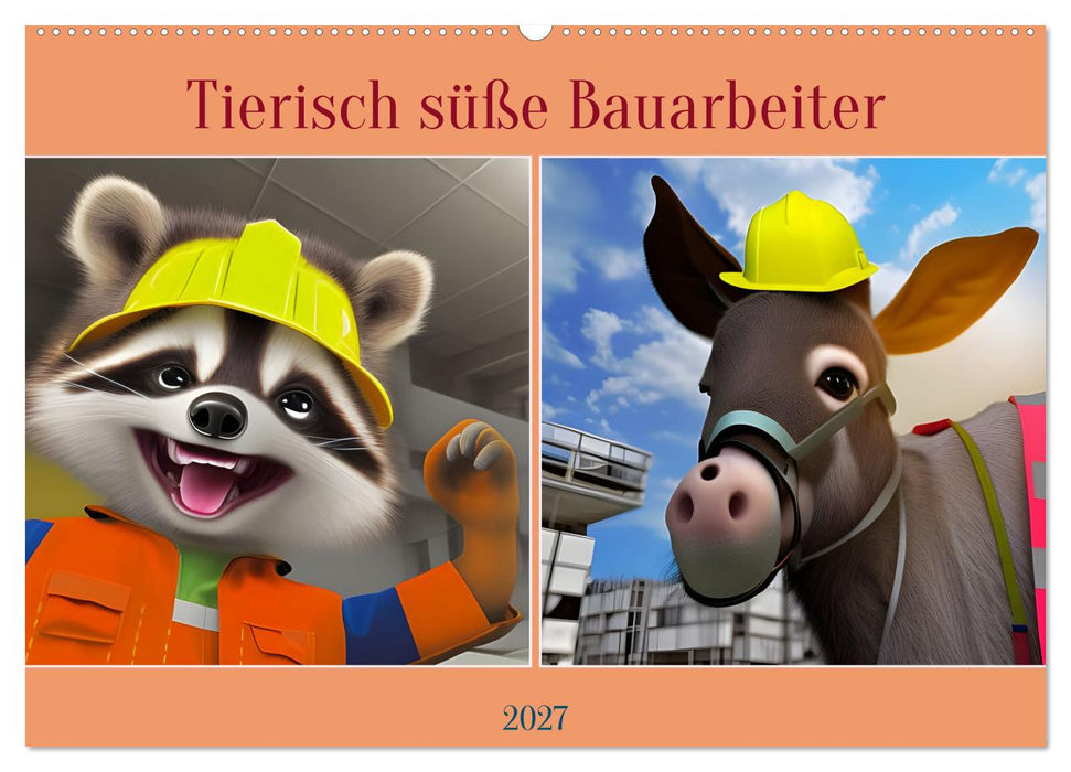 Tierisch süße Bauarbeiter (CALVENDO Wandkalender 2027)