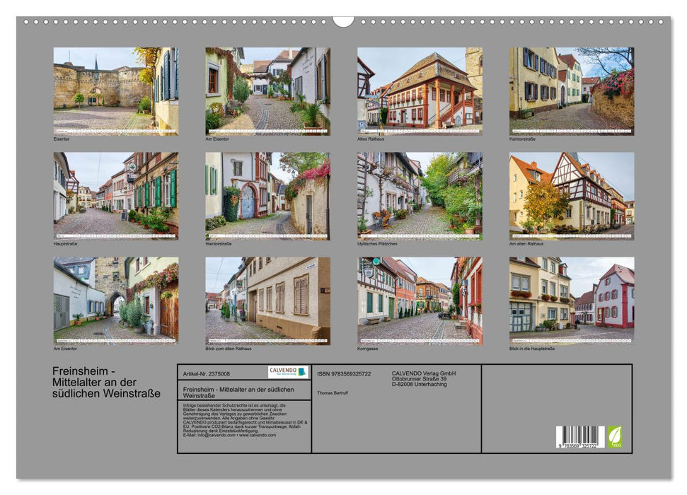 Freinsheim - Mittelalter an der südlichen Weinstraße (CALVENDO Wandkalender 2027)