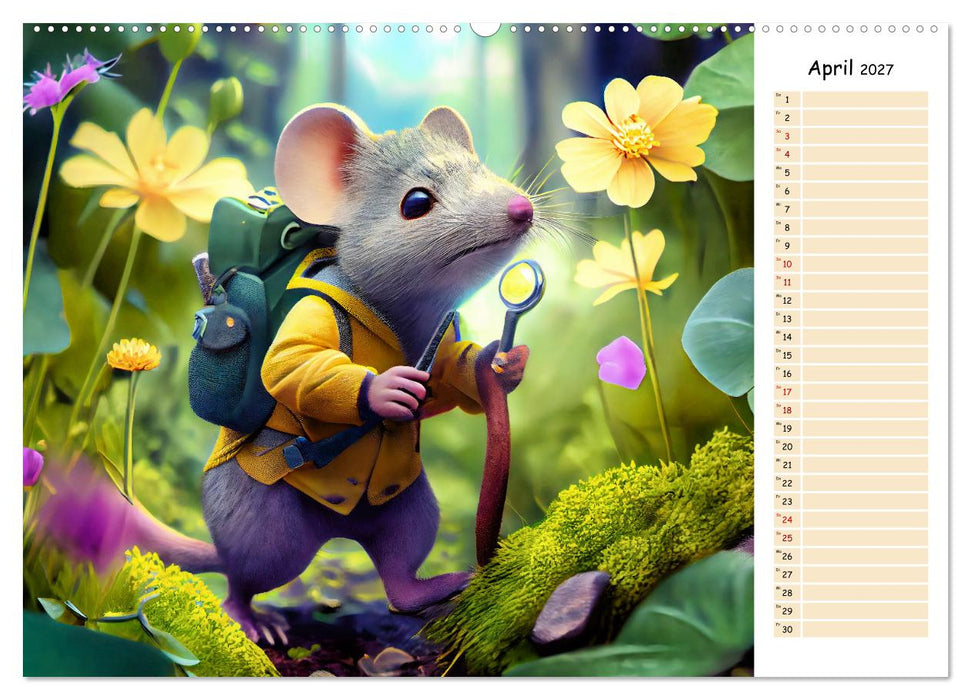 Maus auf Tour - Abenteuerkalender für Kids mit Planer (CALVENDO Premium Wandkalender 2027)