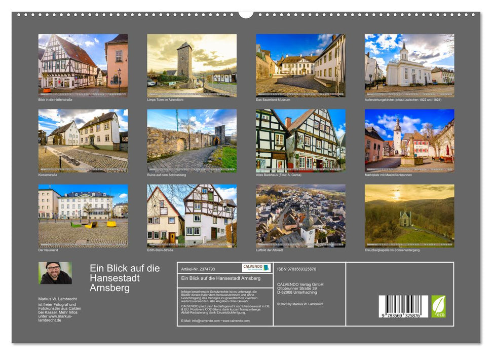 Ein Blick auf die Hansestadt Arnsberg (CALVENDO Premium Wandkalender 2027)