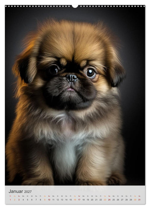 Zauberhafte Hundebabys (CALVENDO Premium Wandkalender 2027)