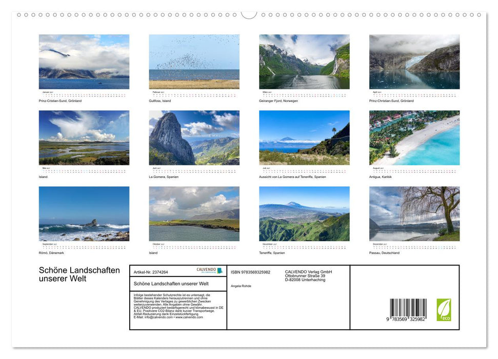 Schöne Landschaften unserer Welt (CALVENDO Premium Wandkalender 2027)