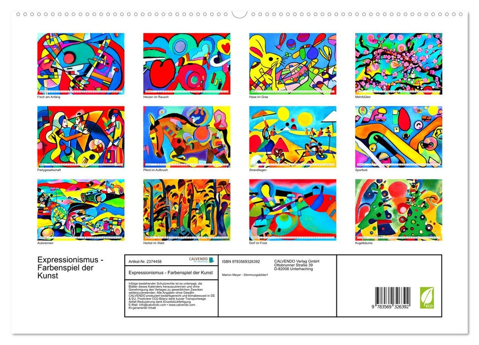 Expressionismus - Farbenspiel der Kunst (CALVENDO Premium Wandkalender 2027)
