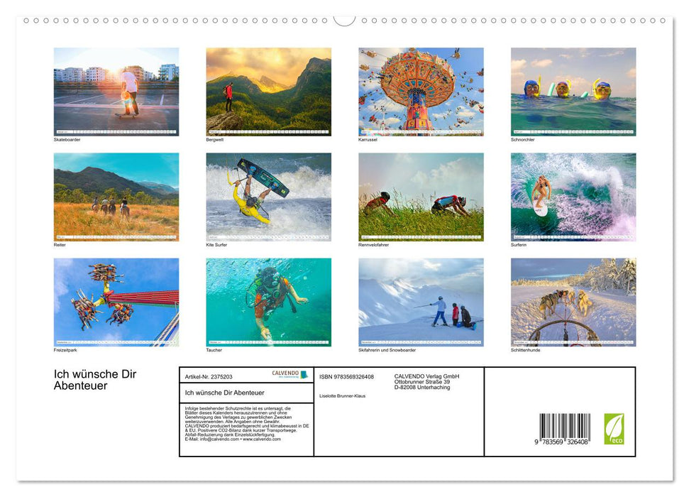 Ich wünsche Dir Abenteuer (CALVENDO Premium Wandkalender 2027)