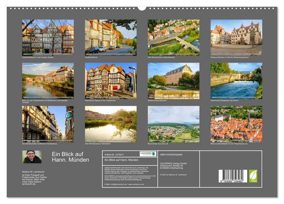 Ein Blick auf Hann. Münden (CALVENDO Premium Wandkalender 2027)
