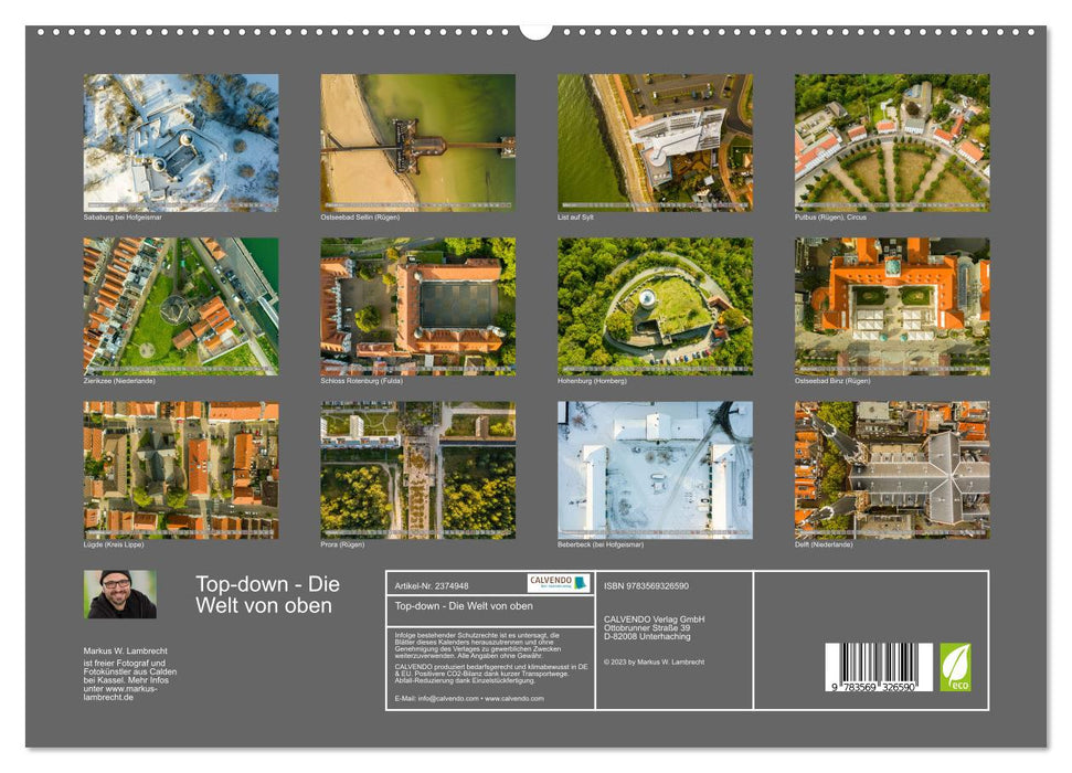 Top-down - Die Welt von oben (CALVENDO Premium Wandkalender 2027)