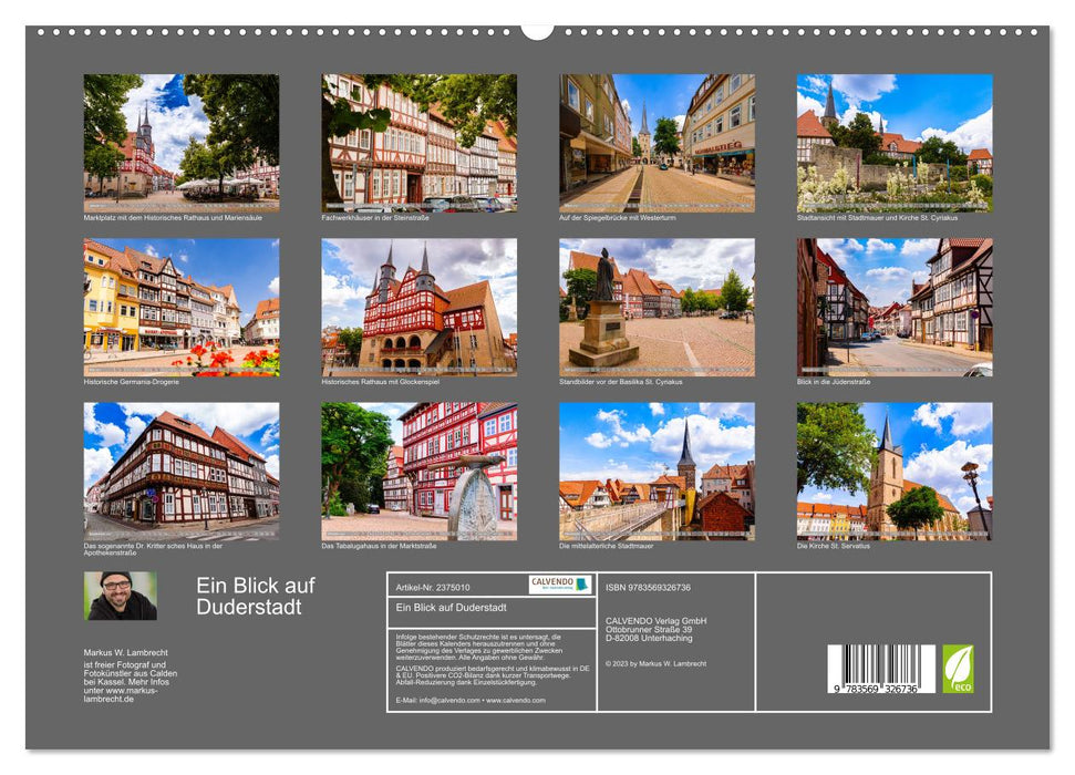 Ein Blick auf Duderstadt (CALVENDO Premium Wandkalender 2027)