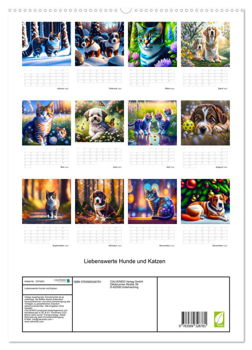 Liebenswerte Hunde und Katzen (CALVENDO Premium Wandkalender 2027)