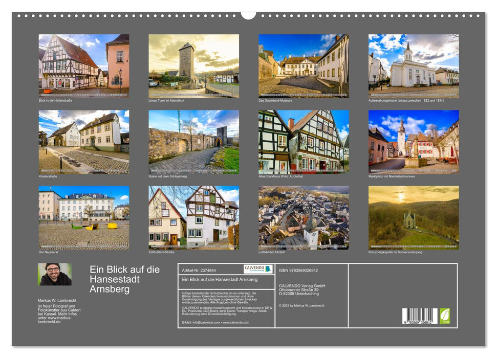 Ein Blick auf die Hansestadt Arnsberg (CALVENDO Wandkalender 2027)