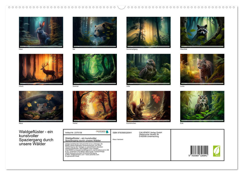 Waldgeflüster - ein kunstvoller Spaziergang durch unsere Wälder (CALVENDO Premium Wandkalender 2027)