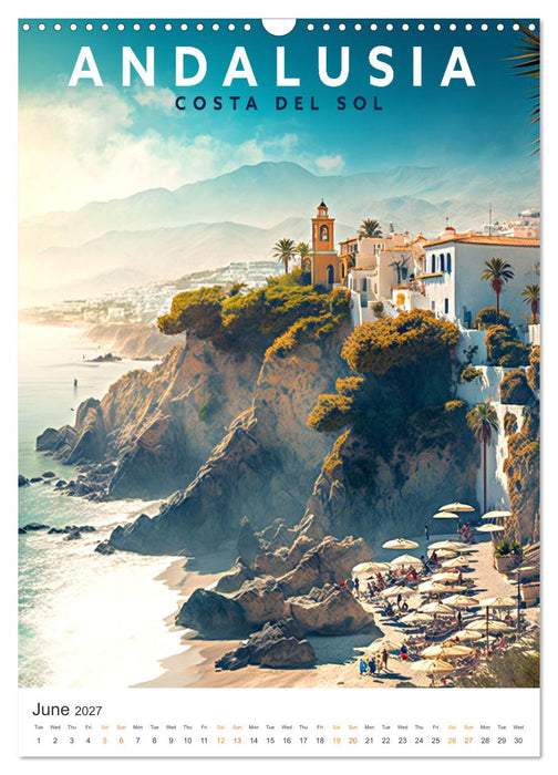 Andalusia - Old School Poster Style (CALVENDO Monthly Calendar 2027)
