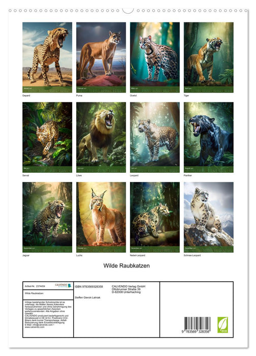Wilde Raubkatzen (CALVENDO Premium Wandkalender 2027)