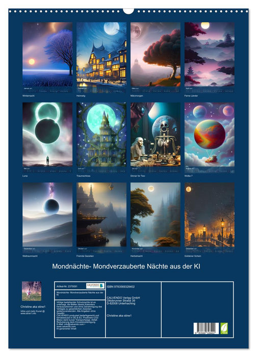 Mondnächte- Mondverzauberte Nächte aus der KI (CALVENDO Wandkalender 2027)