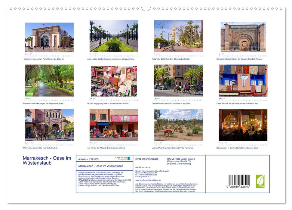 Marrakesch - Oase im Wüstenstaub (CALVENDO Premium Wandkalender 2027)