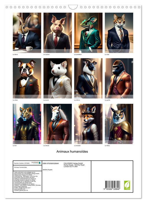 Animaux humanoïdes (CALVENDO Calendrier mensuel 2027)